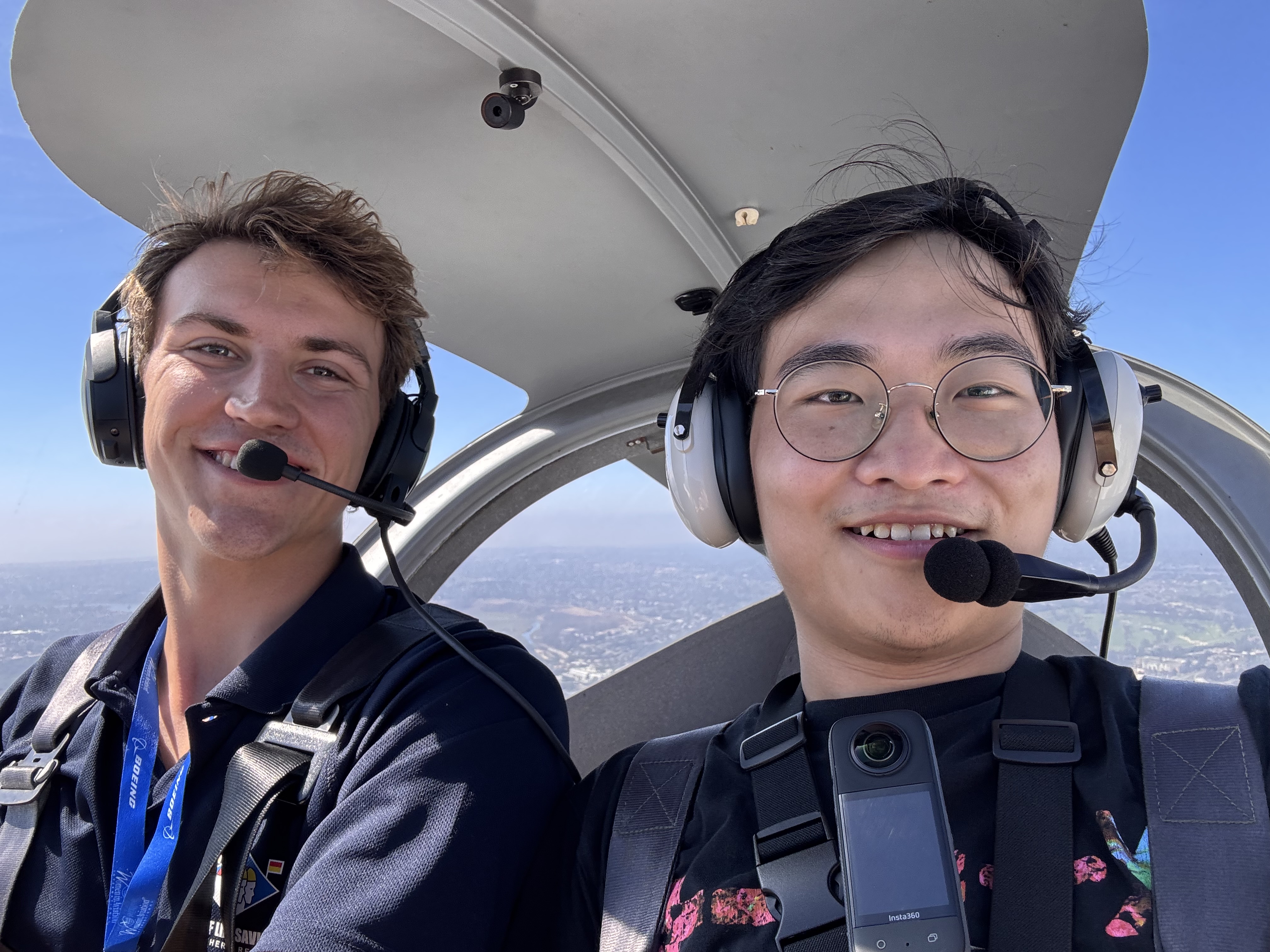 With flight instructor